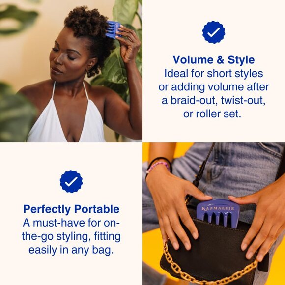 Kazmalaje KurlsPlus Pick, Cobalt Blue - Picture 7 of 9